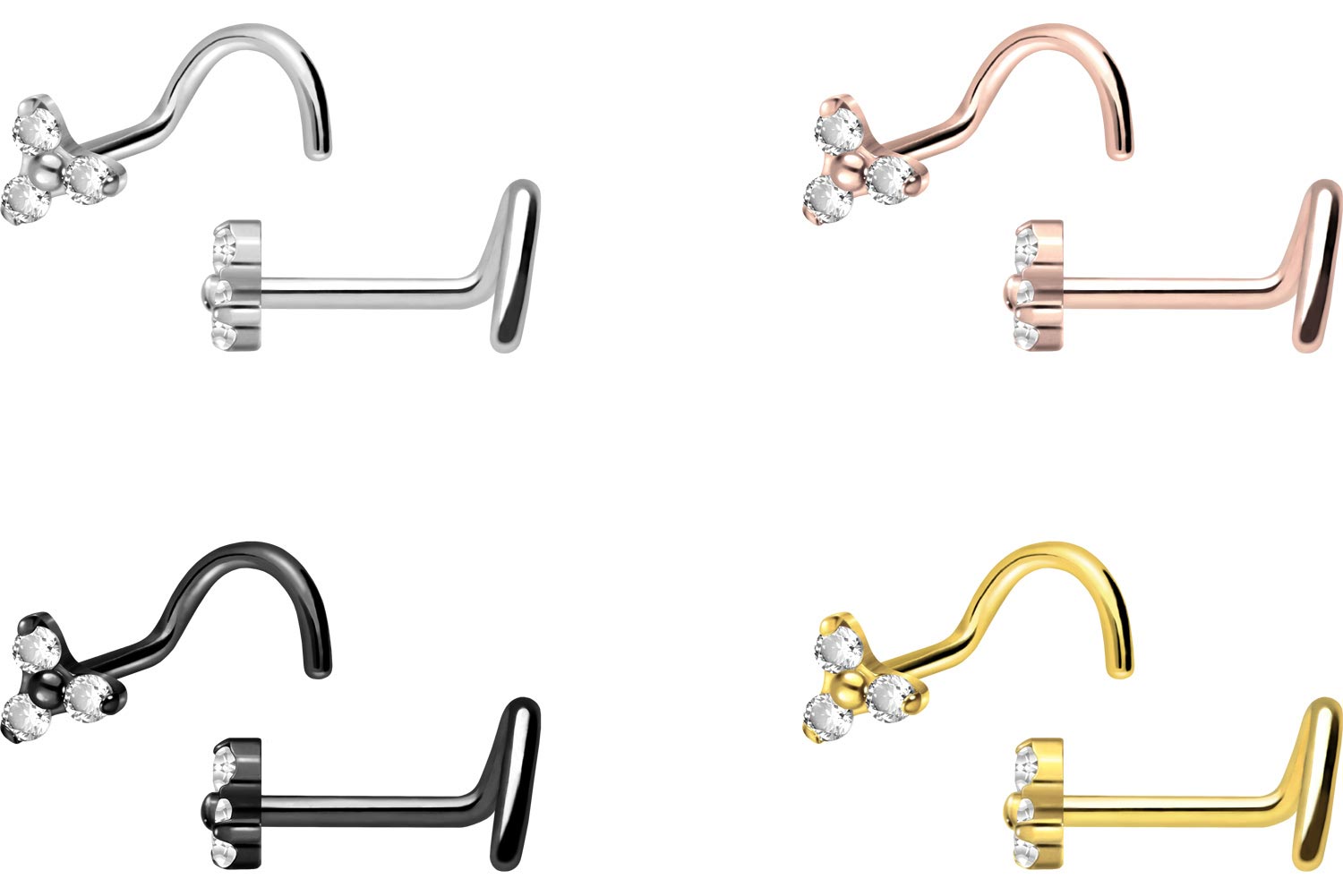 Titan Nasenpiercing Spirale Mit Kristall – Elegant & Hautverträglich